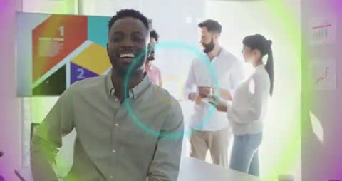 Innovative Business Meeting with Modern Data Visualization