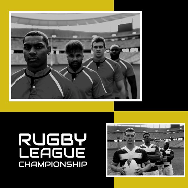 Confident Rugby Players Standing in Stadium during Championship - Download Free Stock Templates Pikwizard.com