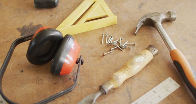 Carpentry Tools on Wooden Workbench in Artisan Workshop - Download Free Stock Images Pikwizard.com