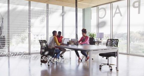 Modern coworking office collaboration session