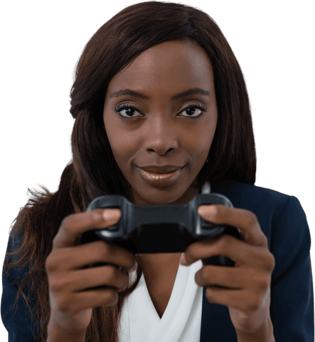 transparent confident businesswoman gaming with focus - Download Free Stock Videos Pikwizard.com