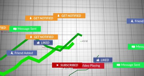 Digital Interface with Graphs and Notification Alerts - Download Free Stock Images Pikwizard.com