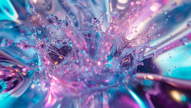 Vibrant Neon Liquid Splash with Futuristic Vibes