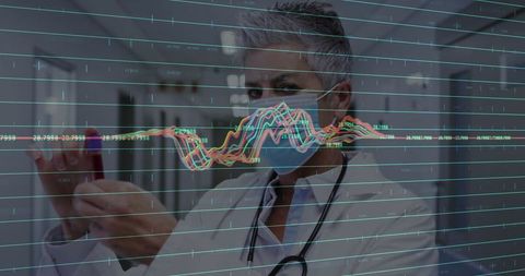 Senior Doctor Analyzing Medical Data in Hospital Corridor