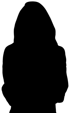 Mystery figure in hood transparent silhouette on isolated background