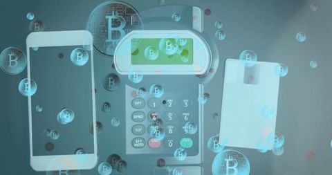 Digital Cryptocurrency Circling Payment Terminal with Smartphone