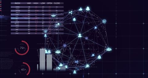 Data Analytics with Digital Network Interface - Download Free Stock Images Pikwizard.com
