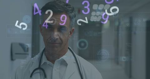 Doctor Analyzing Digital Data in Modern Medical Environment