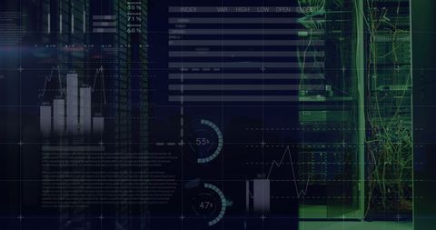 Statistical Analysis Overlay in Modern Data Center - Download Free Stock Images Pikwizard.com