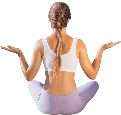 Caucasian Woman Meditating in Sports Wear Isolated on Transparent Background