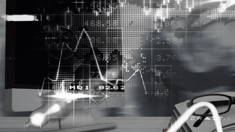 Digital Financial Data Visualization in Modern Office Environment