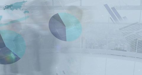 Blurred Professionals Analyzing Digital Financial Data Interface