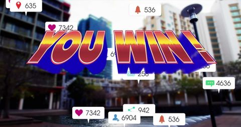 Digital Winning Concept with Social Media Notifications - Download Free Stock Images Pikwizard.com