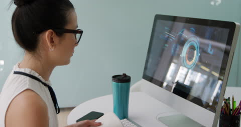 Young Professional Analyzing Digital Data Interface