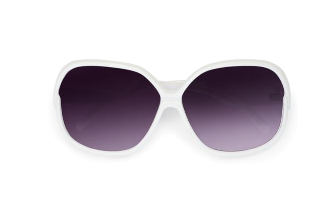 White Sunglasses with Purple Gradient Lenses Isolated on White Background - Download Free Stock Photos Pikwizard.com