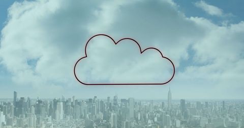 Cloud Computing Concept over Urban Skyline - Download Free Stock Images Pikwizard.com