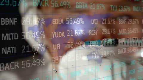 Financial Data Overlaying Laboratory Researcher