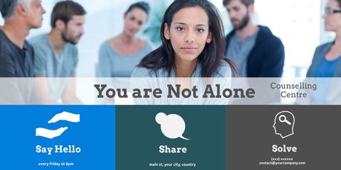 Thoughtful Woman in Mental Health Support Campaign Advertisement - Download Free Stock Templates Pikwizard.com