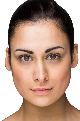 Caucasian Woman's Portrait on Transparent Background