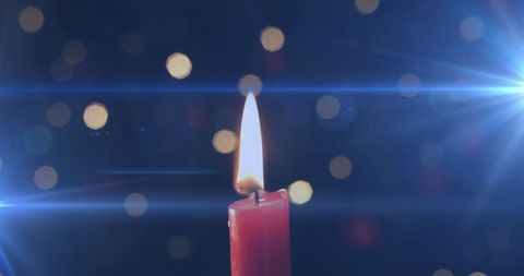 Lit Candle with Flickering Light Bokeh for Remembrance and Tradition - Download Free Stock Images Pikwizard.com