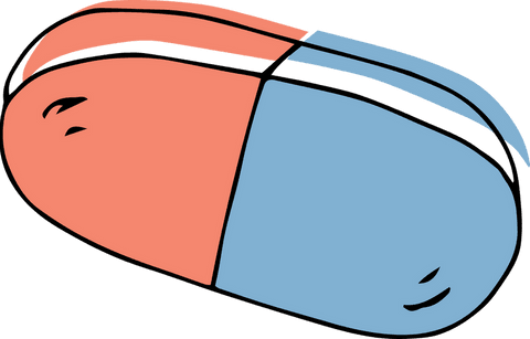 oversized transparent capsule cartoon in blue and orange halves - Download Free Stock Videos Pikwizard.com