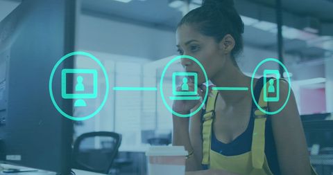 Analyst Engaging with Data Interface and Analytics Tools