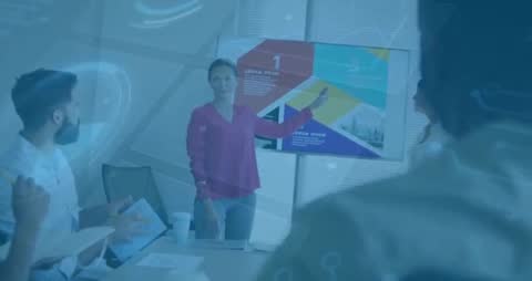 Business Presentation Team Engaging in Professional Discussion