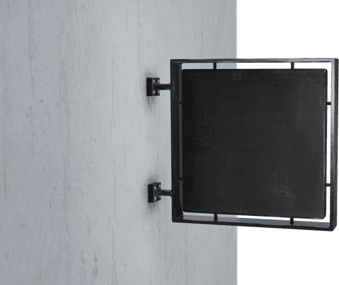 transparent square business sign on concrete wall - Download Free Stock Videos Pikwizard.com