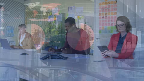 Business Professionals Analyzing Data with Technology