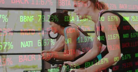 Dynamic Indoor Cycling with Stock Market Ticker Overlay