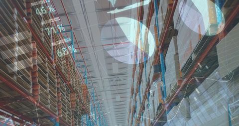 digital financial graphs overlaid on warehouse for trade and economy concepts - Download Free Stock Images Pikwizard.com