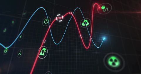 Dynamic Data Processing with Energy and Sustainability Icons - Download Free Stock Images Pikwizard.com