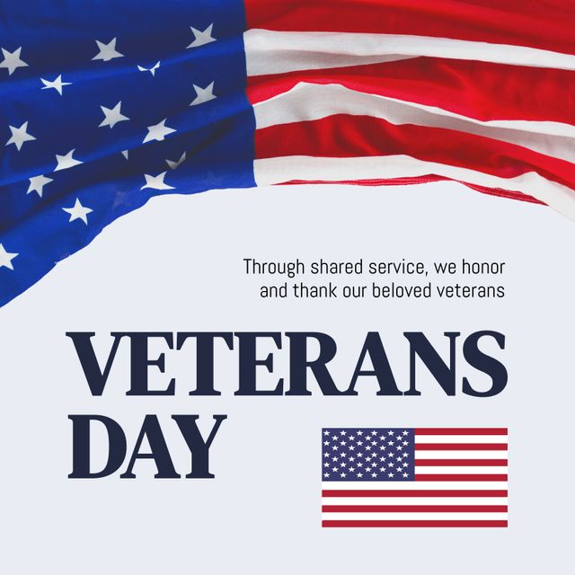 Veterans Day Celebration with USA Flag Background and Text - Download Free Stock Templates Pikwizard.com