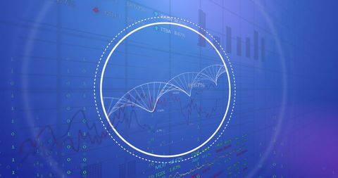 Abstract DNA Strand Over Data Analysis Interface - Download Free Stock Images Pikwizard.com