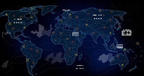 Global Data Interface Over World Map - Download Free Stock Images Pikwizard.com