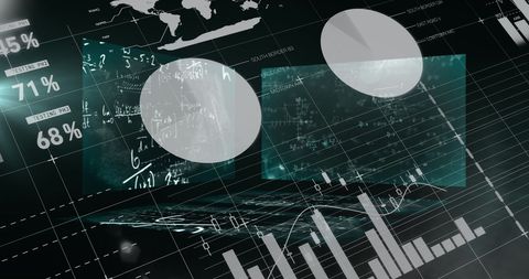 Futuristic Data Analysis Digital Interface with Graphs and Equations - Download Free Stock Images Pikwizard.com