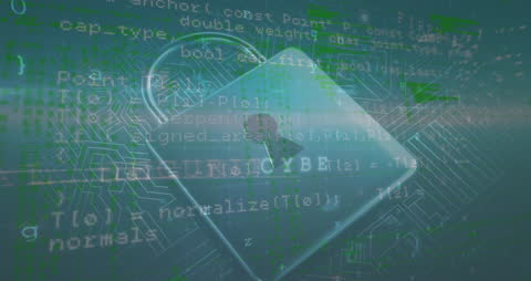 Cybersecurity Concept with Digital Lock and Safety Code Overlay