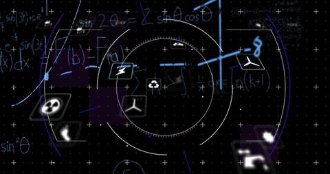 Digital Interface with Eco Symbols and Data Elements - Download Free Stock Images Pikwizard.com