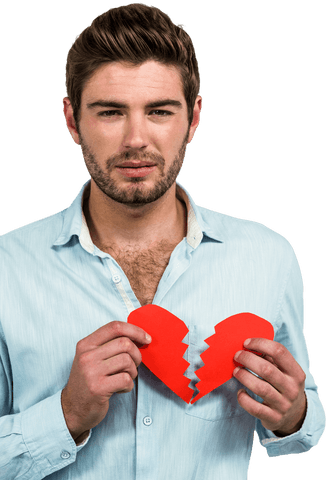 sad man holding broken heart transparent background - Download Free Stock Videos Pikwizard.com
