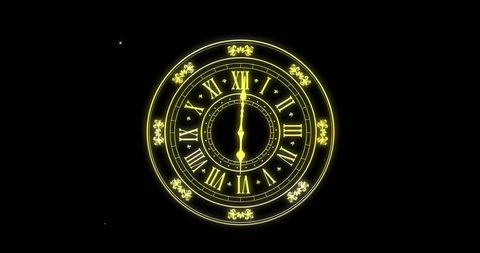 Digital Neon Clock Vibrant Midnight New Year Celebration - Download Free Stock Images Pikwizard.com