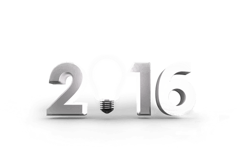transparent 2016 numerals with glowing light bulb design on png - Download Free Stock Videos Pikwizard.com