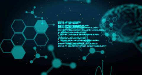 Data Processing Overlay on Chemical Brain Interface - Download Free Stock Images Pikwizard.com