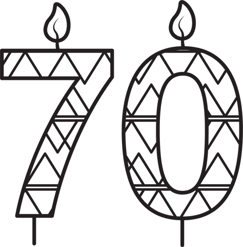 Stylish 70th Birthday Candle Pattern on Transparent Background - Download Free Stock Videos Pikwizard.com