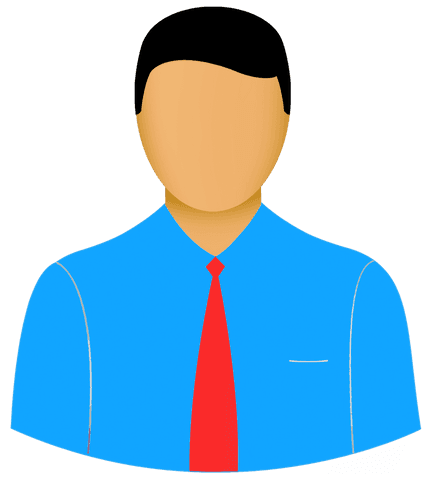 Transparent Illustration Minimalist Businessman in Tie
