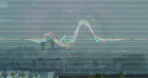 Financial data analytics over urban skyline concept