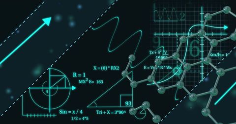 Abstract Science Background: Equations and Molecular Model - Download Free Stock Images Pikwizard.com