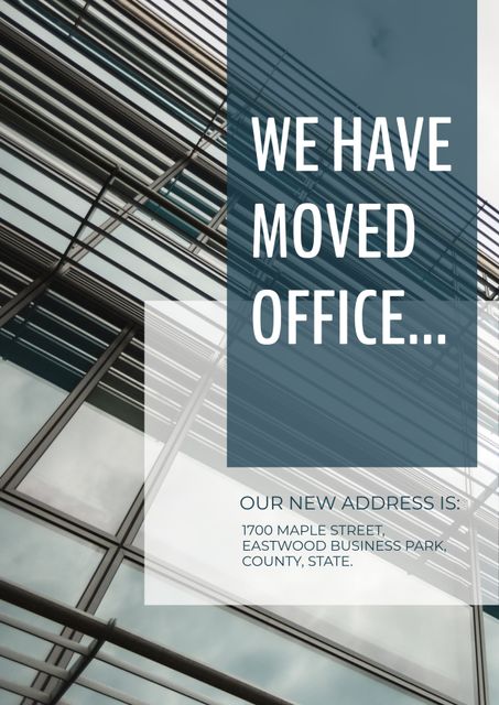 Modern Office Relocation Announcement with New Address - Download Free Stock Templates Pikwizard.com