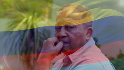 Reflective Veteran with Overlay of Ghana Flag for Commemoration