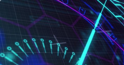 Digital Interface with Grid and Multicolored Scanning Scope - Download Free Stock Images Pikwizard.com