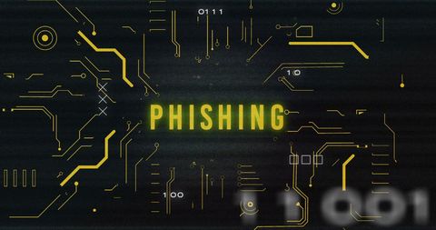 Digital Circuitry Background with Phishing Warning - Download Free Stock Images Pikwizard.com